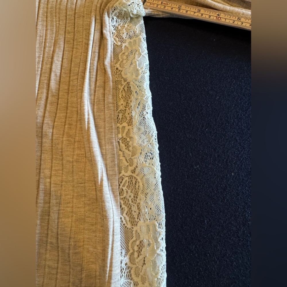 August Mist Women's Cream Lace Open-Front 3/4 sleeved Sweater Sz M - Picture 10 of 11